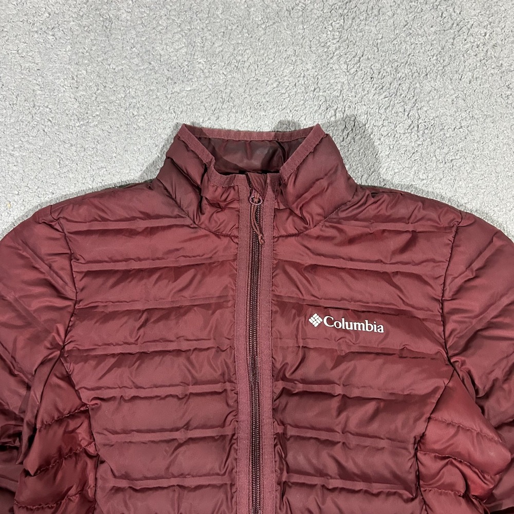 Columbia 650 Women's Powder Lite Hybrid Red Down Puffer Jacket Full Zip XS #2402 - Picture 4 of 10